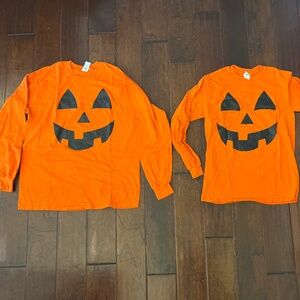 Set of adult jack-o-lantern pumpkin t-shirts